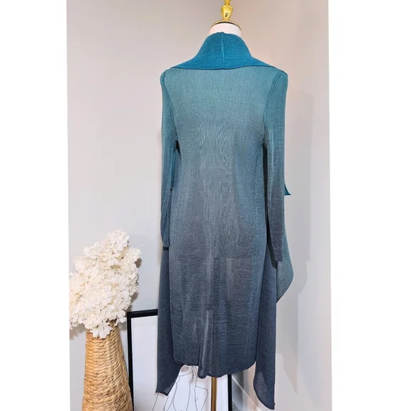 Alquema Collare Turquoise Hombre Long Sleeve Midi Cascading Cardigan - Picture 4 of 10